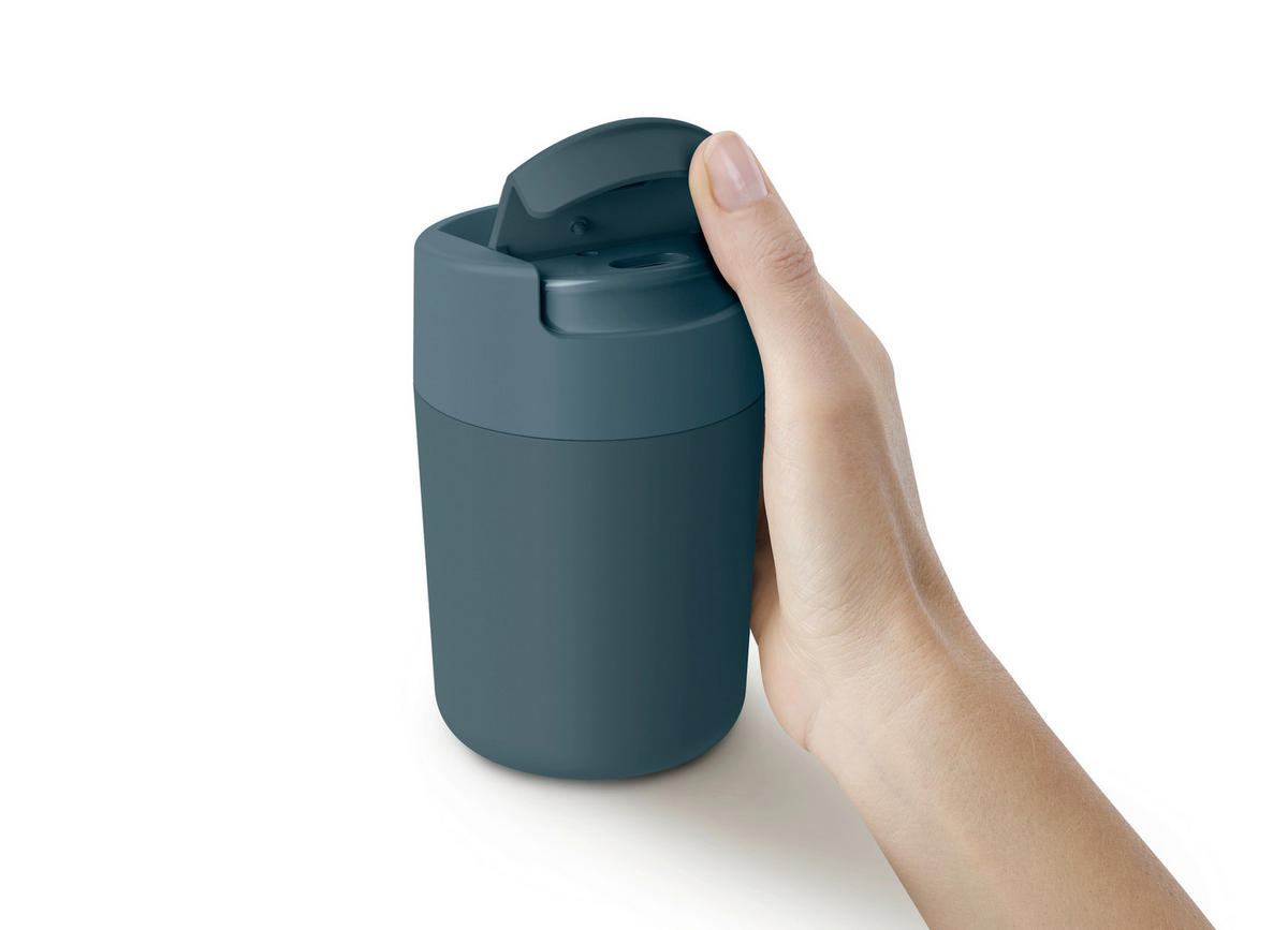LONČEK ZA NA POT    0,34 l       - temno modra, Basics, umetna masa (8,2/13,6/8,2cm) - Joseph Joseph