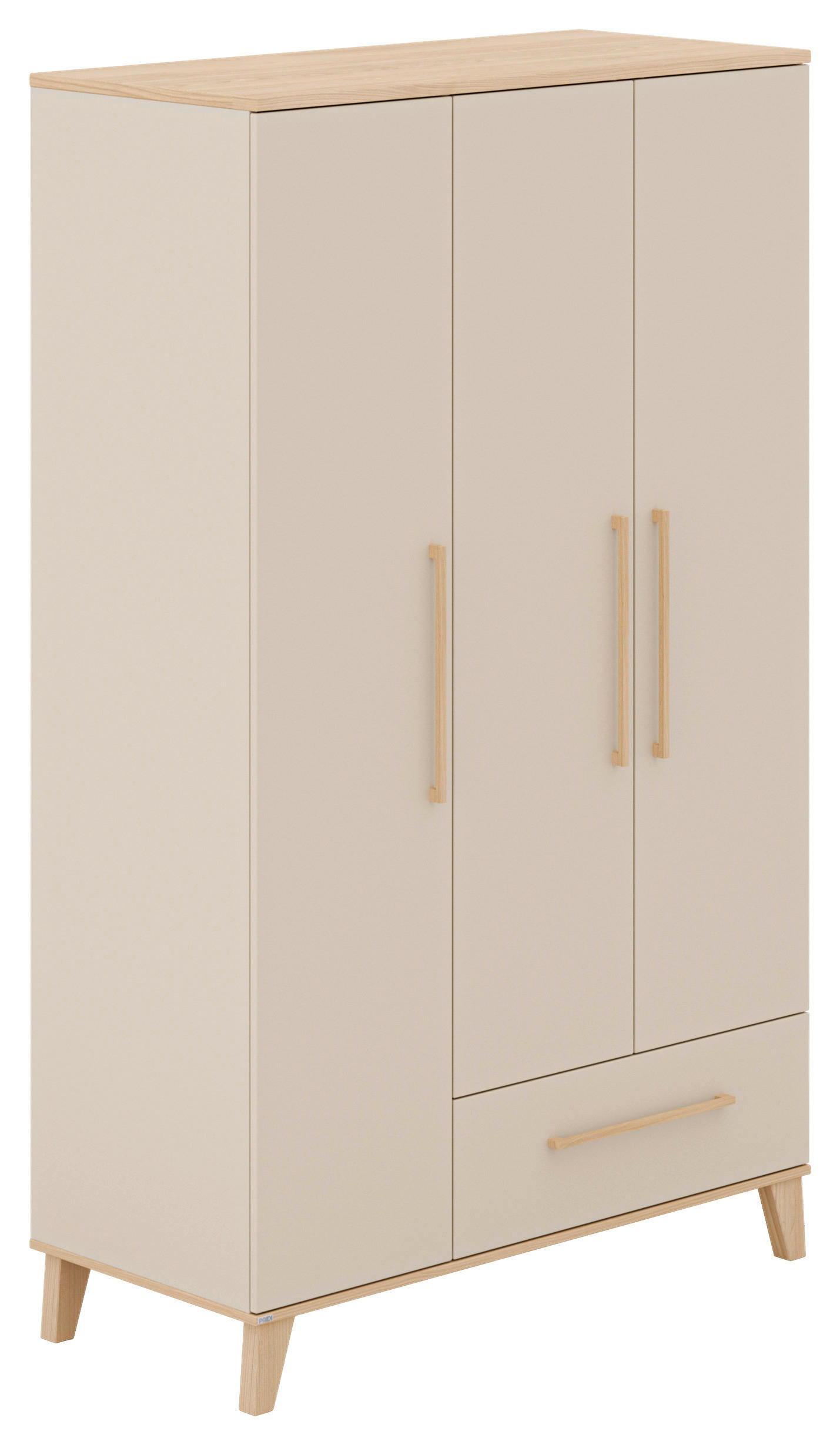 KINDERKLEIDERSCHRANK - Beige/Naturfarben, Design, Holzwerkstoff (123,5/202,9/55,6cm) - Paidi