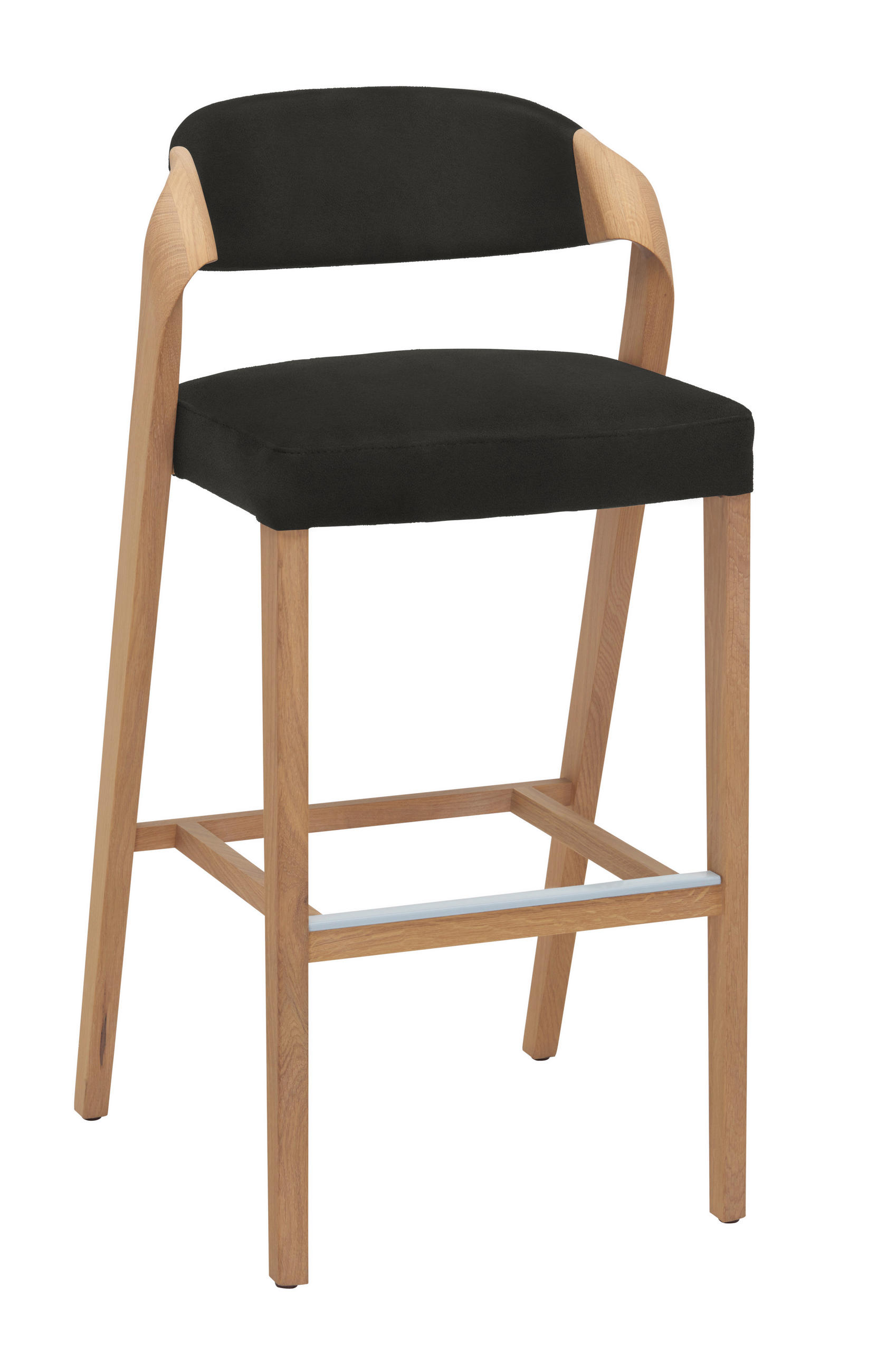 BARHOCKER in Anthrazit, Wildeiche  - Wildeiche/Eichefarben, Design, Holz/Textil (52/103/51,5cm) - Voglauer