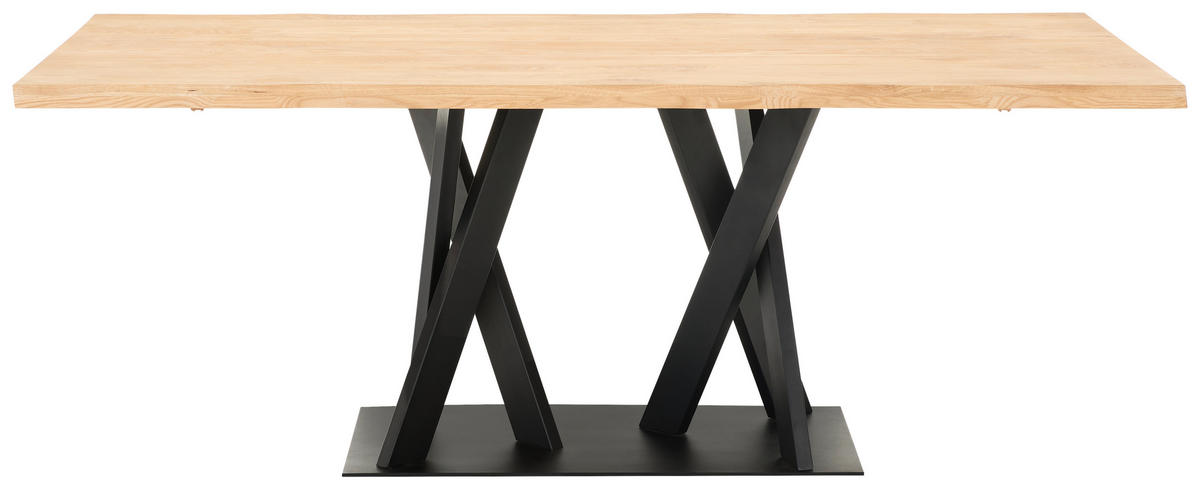 ESSTISCH in Holz 200/100/75 cm  - Schwarz, Design, Holz/Metall (200/100/75cm) - Linea Natura