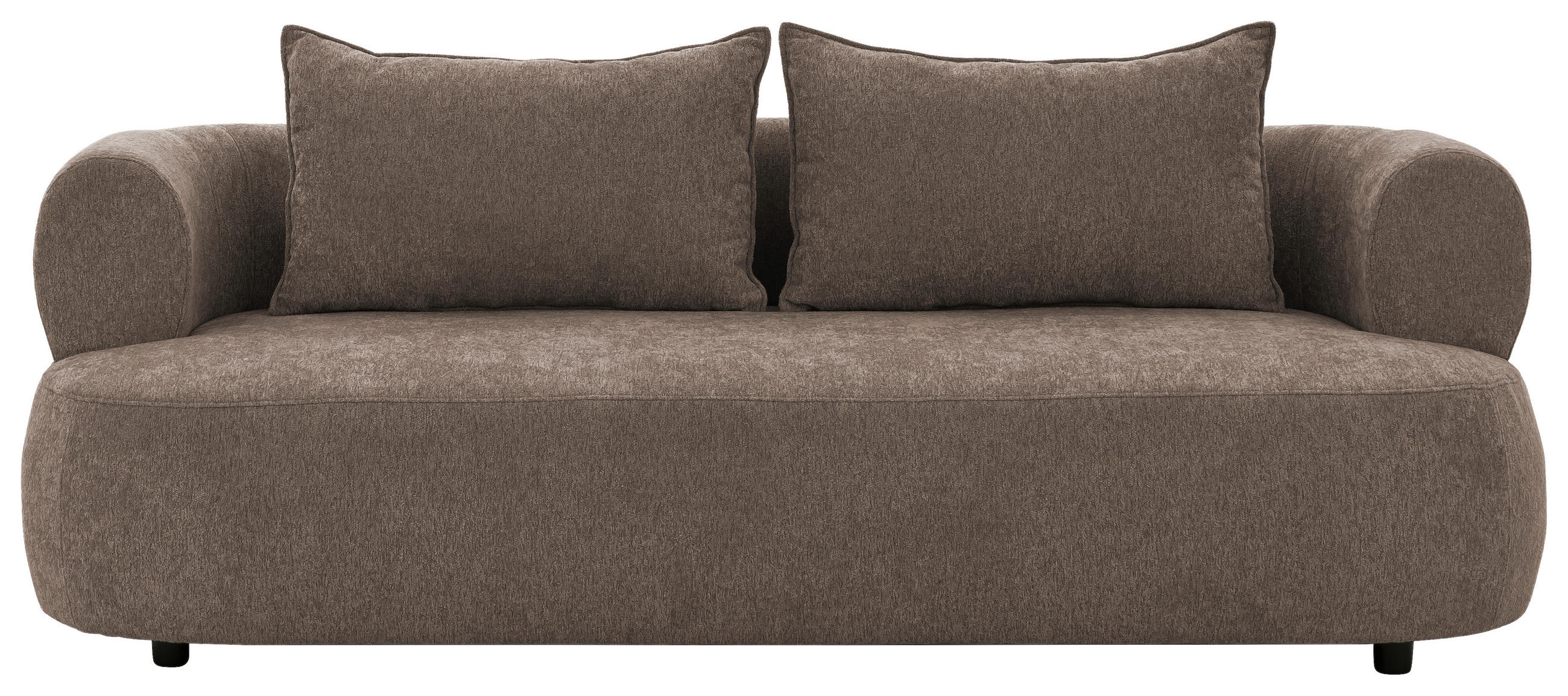 3-SITZER-SOFA Chenille Braun  - Schwarz/Braun, Design, Kunststoff/Textil (200/76/96cm) - Livetastic