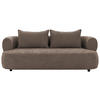3-SITZER-SOFA Chenille Braun  - Schwarz/Braun, Design, Kunststoff/Textil (200/76/96cm) - Livetastic