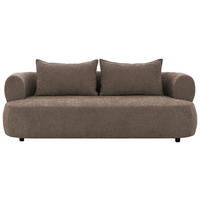 3-SITZER-SOFA Chenille Braun  - Schwarz/Braun, Design, Kunststoff/Textil (200/76/96cm) - Livetastic