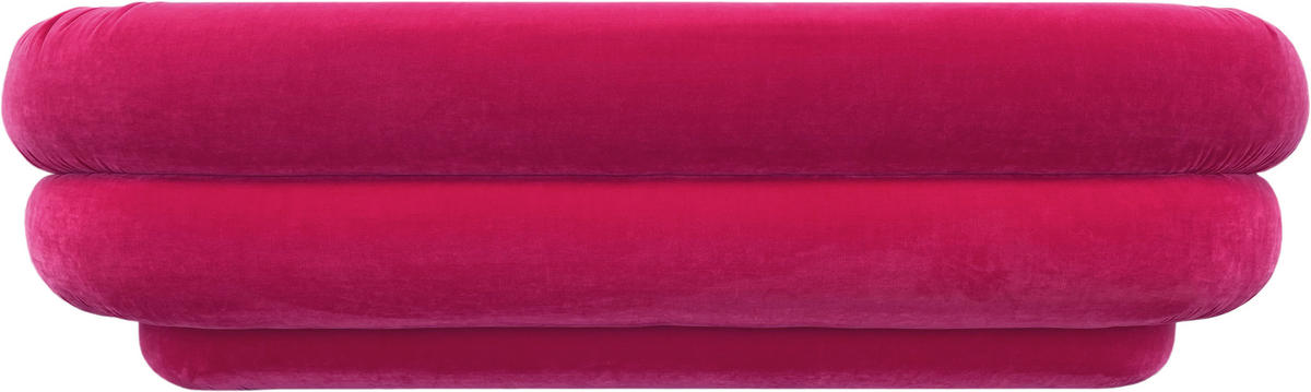 BIGSOFA in Velours Pink  - Pink/Schwarz, Trend, Kunststoff/Textil (250/77/130cm) - Bretz