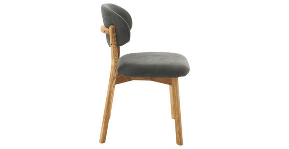 STUHL in Holz, Textil Anthrazit, Wildeiche  - Wildeiche/Anthrazit, KONVENTIONELL, Holz/Textil (50/82/57cm) - Venda