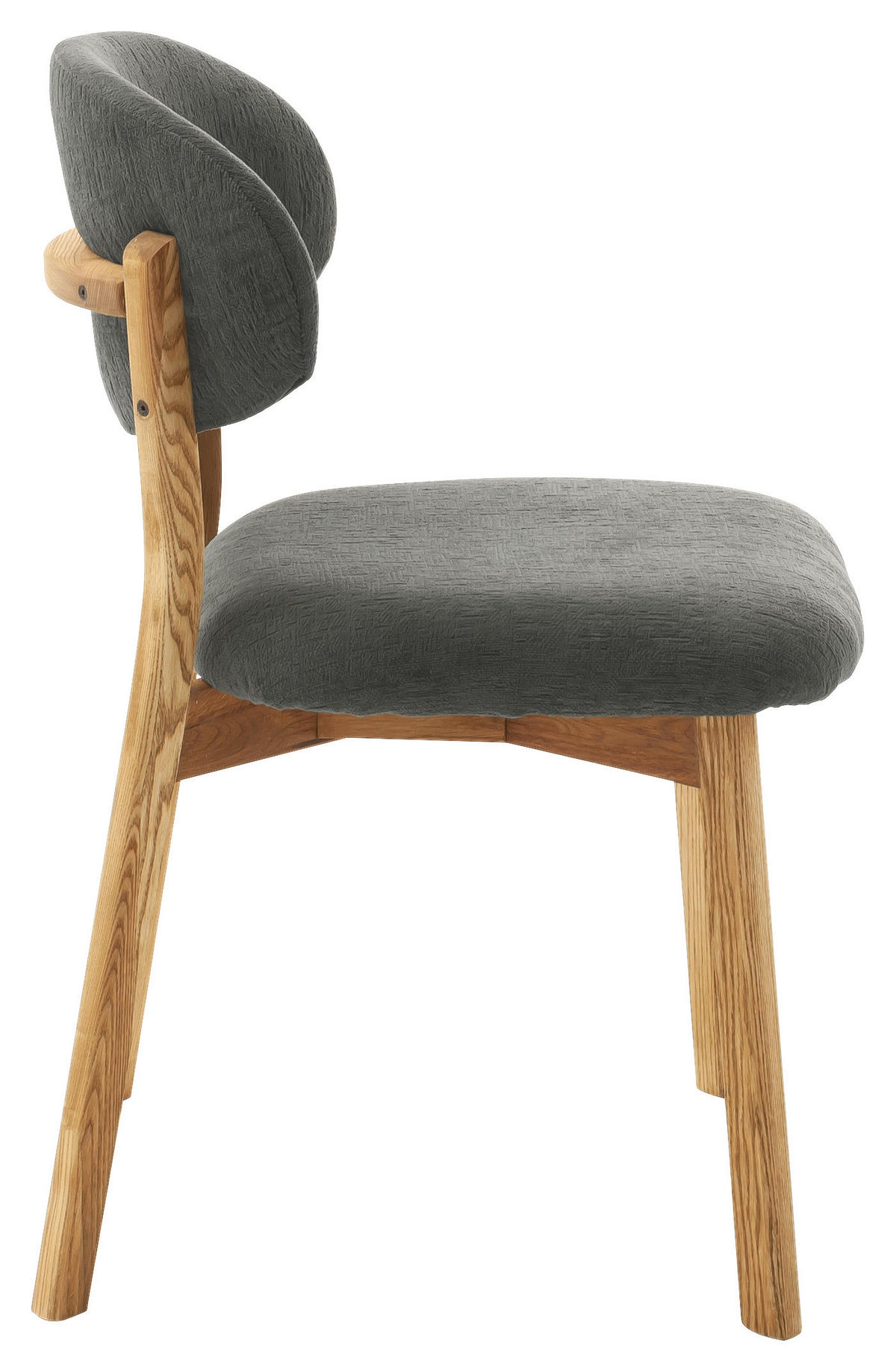 STUHL in Holz, Textil Anthrazit, Wildeiche  - Wildeiche/Anthrazit, KONVENTIONELL, Holz/Textil (50/82/57cm) - Venda