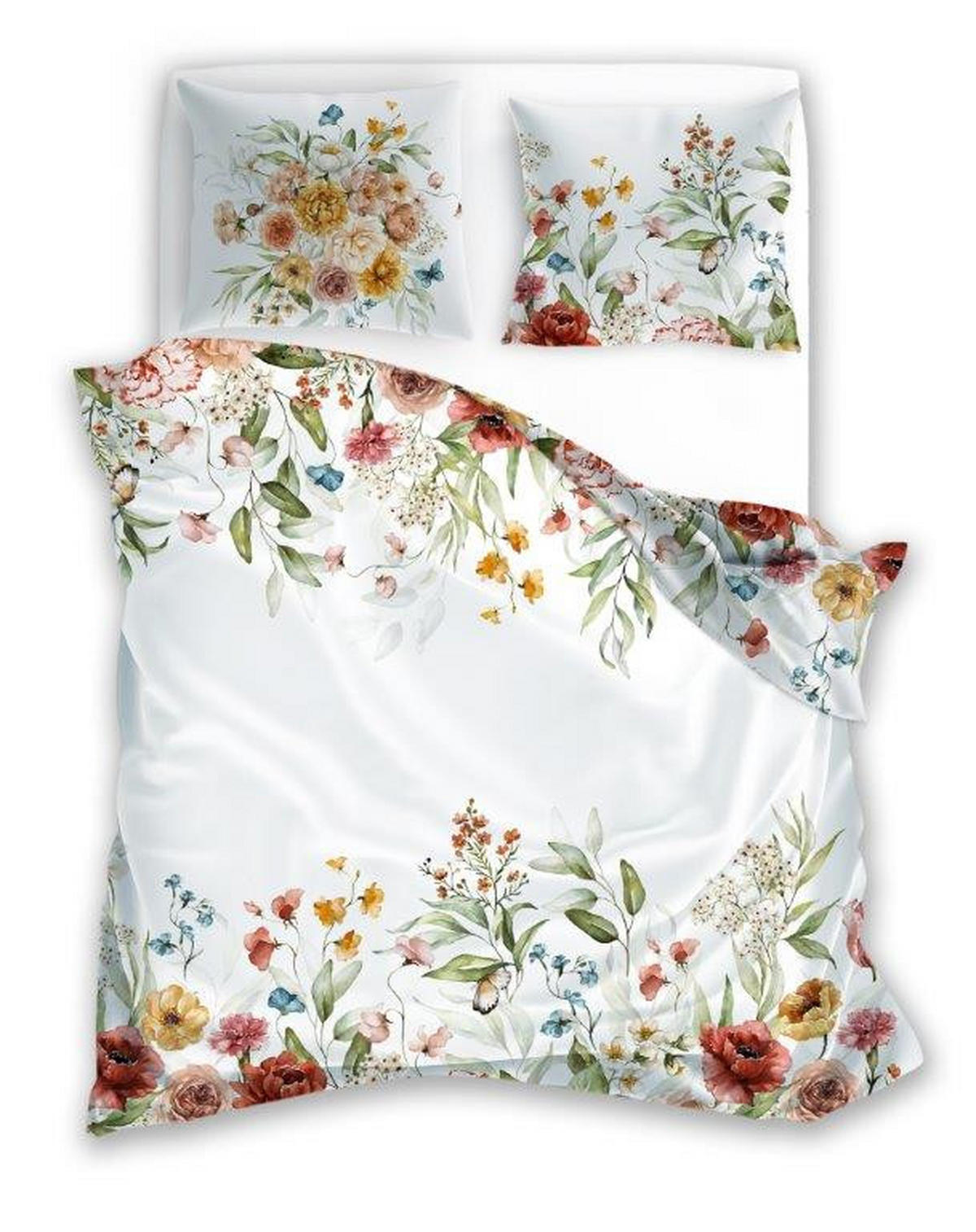 POSTELJINA SA DVA LICA 200/200 cm saten bela  - bela, Osnovno, tekstil (200/200cm) - Esposa