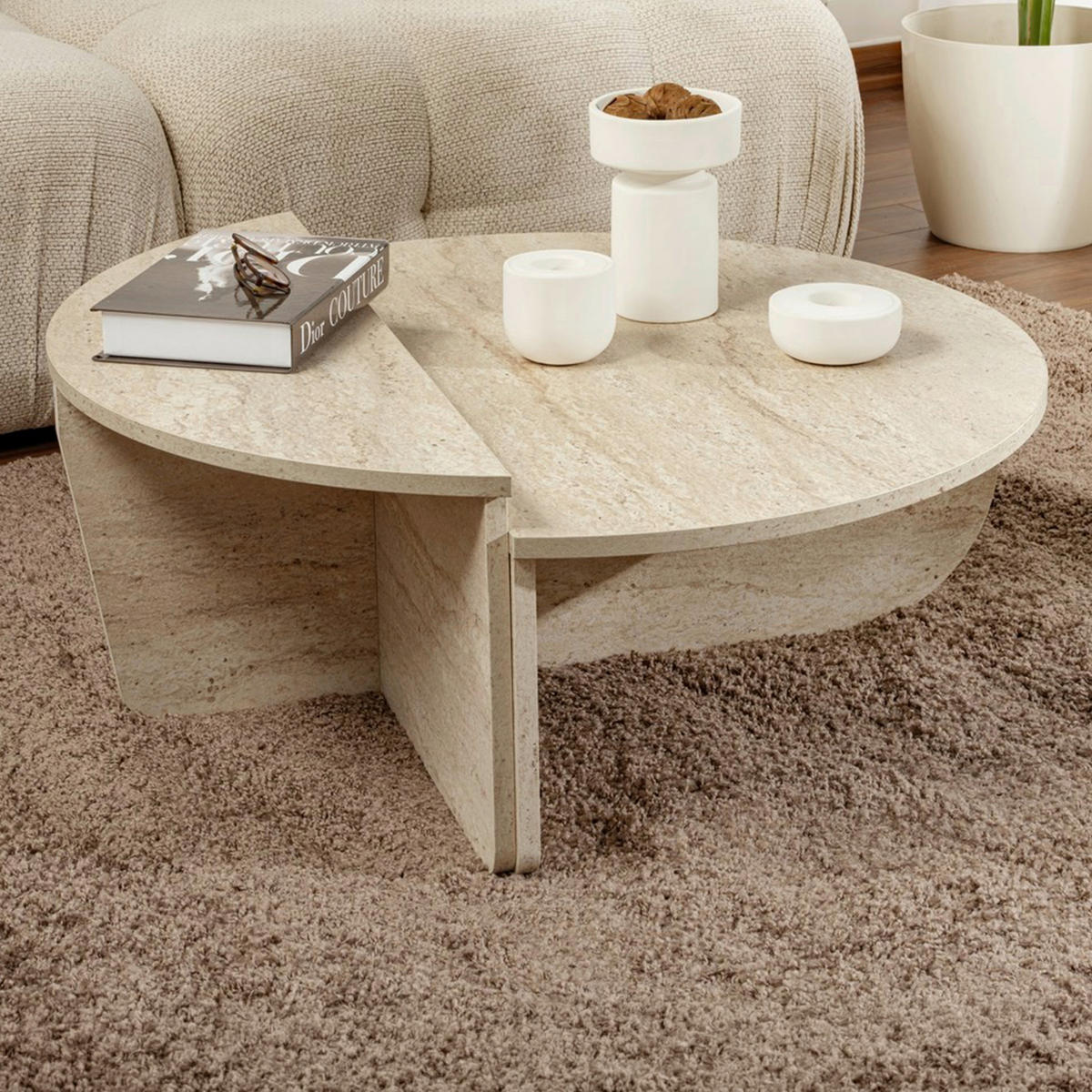 COUCHTISCH rund Creme  - Creme, Design, Holzwerkstoff (90/30/60cm) - MID.YOU