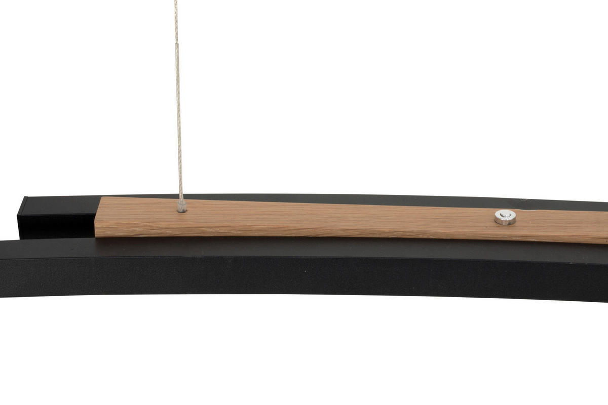 LED-HÄNGELEUCHTE 130/6,5/155 cm  - Schwarz, Basics, Holz/Metall (130/6,5/155cm) - Dieter Knoll