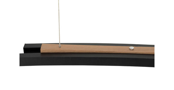 LED-HÄNGELEUCHTE 130/6,5/155 cm - Schwarz, Basics, Holz/Metall (130/6,5/155cm) - Dieter Knoll