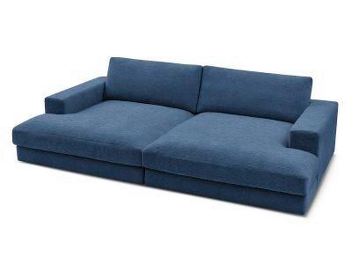 BIGSOFA LEONARD Struktur Dunkelblau  - Schwarz/Dunkelblau, MODERN, Kunststoff/Textil (274/77/159cm)