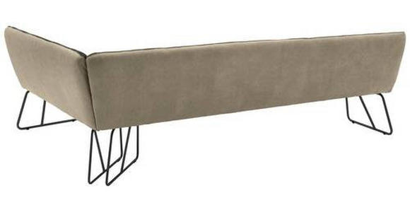ECKBANK 304/184 cm in Anthrazit, Edelstahlfarben, Greige - Edelstahlfarben/Greige, Design, Textil/Metall (304/184cm) - Dieter Knoll
