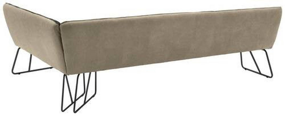ECKBANK 304/184 cm  in Anthrazit, Edelstahlfarben, Greige  - Edelstahlfarben/Greige, Design, Textil/Metall (304/184cm) - Dieter Knoll