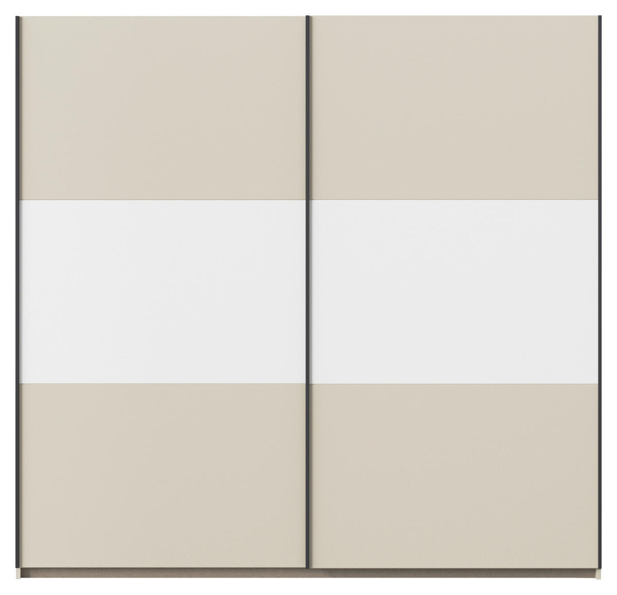 SCHWEBETÜRENSCHRANK in Weiss, Alufarben, Champagner  - Weiss/Champagner, Modern, Holzwerkstoff/Metall (218/210/59cm) - Rauch Möbel