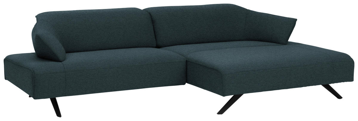 ECKSOFA in Struktur Hellblau  - Anthrazit/Hellblau, Design, Textil/Metall (276/165cm) - Himolla