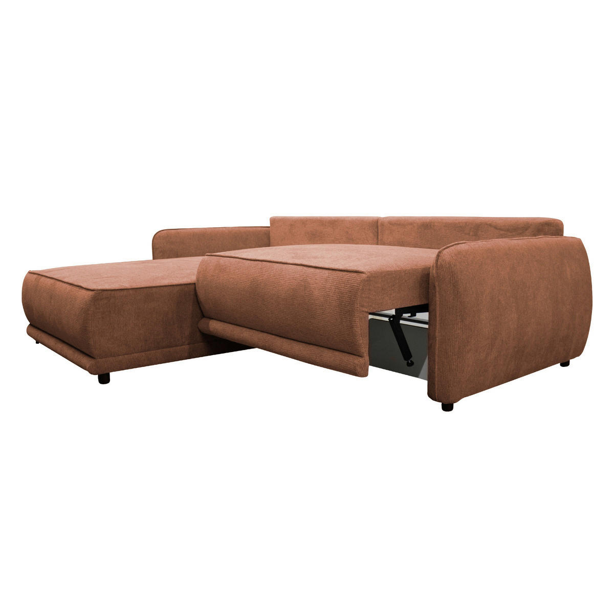 ECKSOFA in Struktur Rostfarben  195/264 cm  - Rostfarben/Beige, Design, Kunststoff/Textil (195/264cm) - MID.YOU