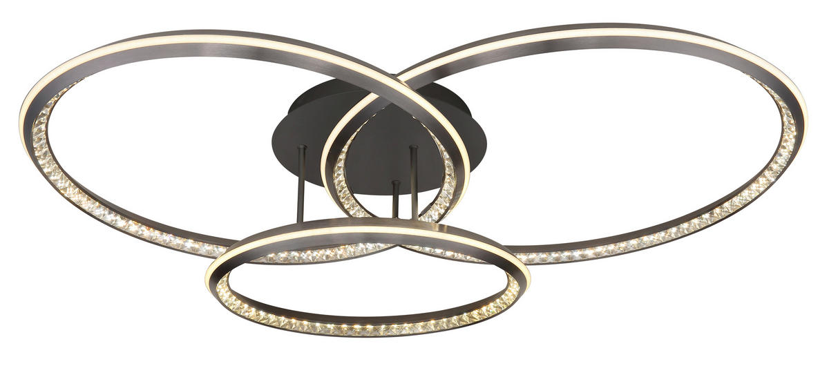 LED-DECKENLEUCHTE ALAINA 109,5/80,5/20,5 cm   - Klar/Opal, Design, Kunststoff/Metall (109,5/80,5/20,5cm)