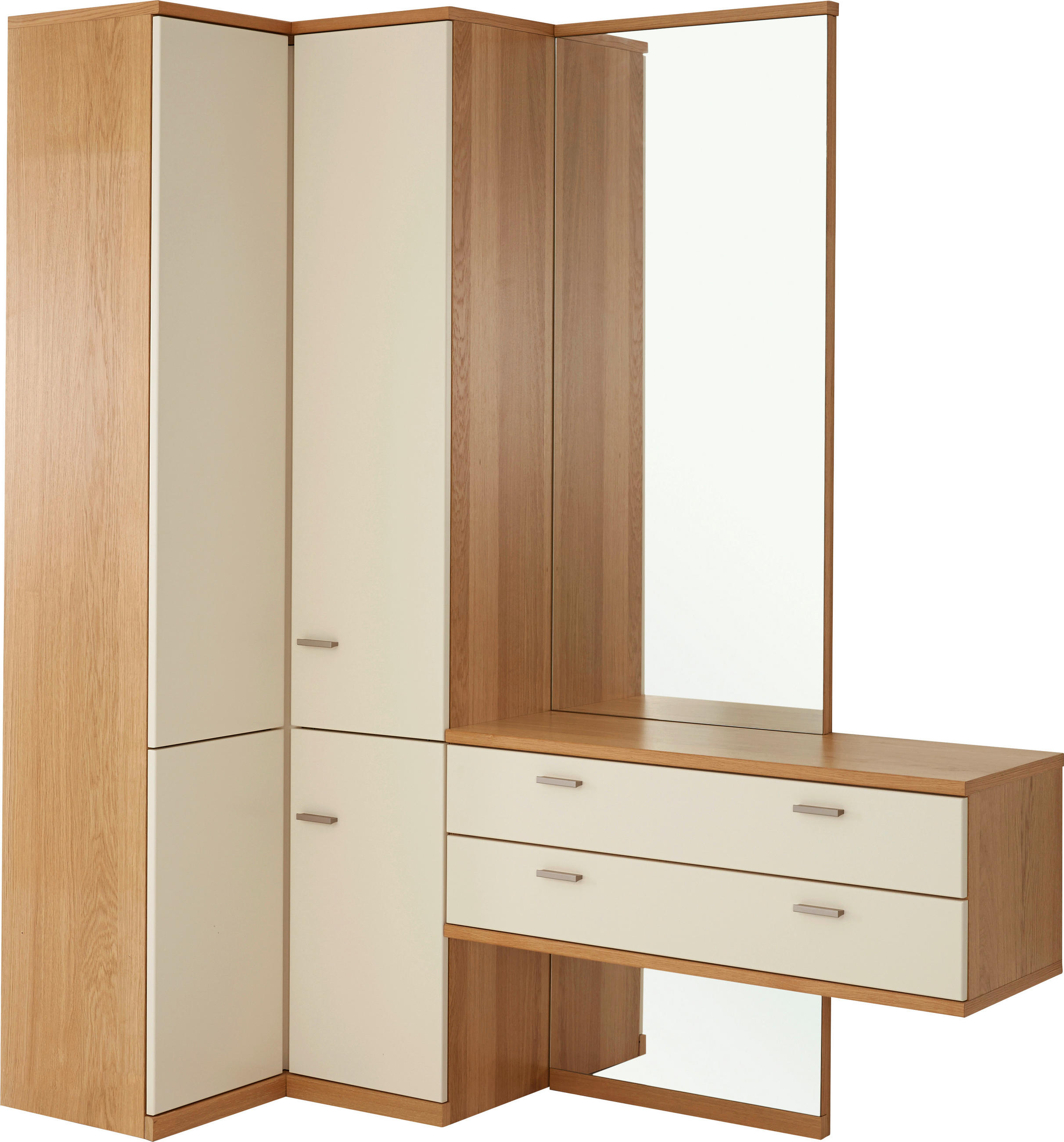 GARDEROBE 3-teilig  in  - Eichefarben/Creme, Design, Holz/Holzwerkstoff - Invivus