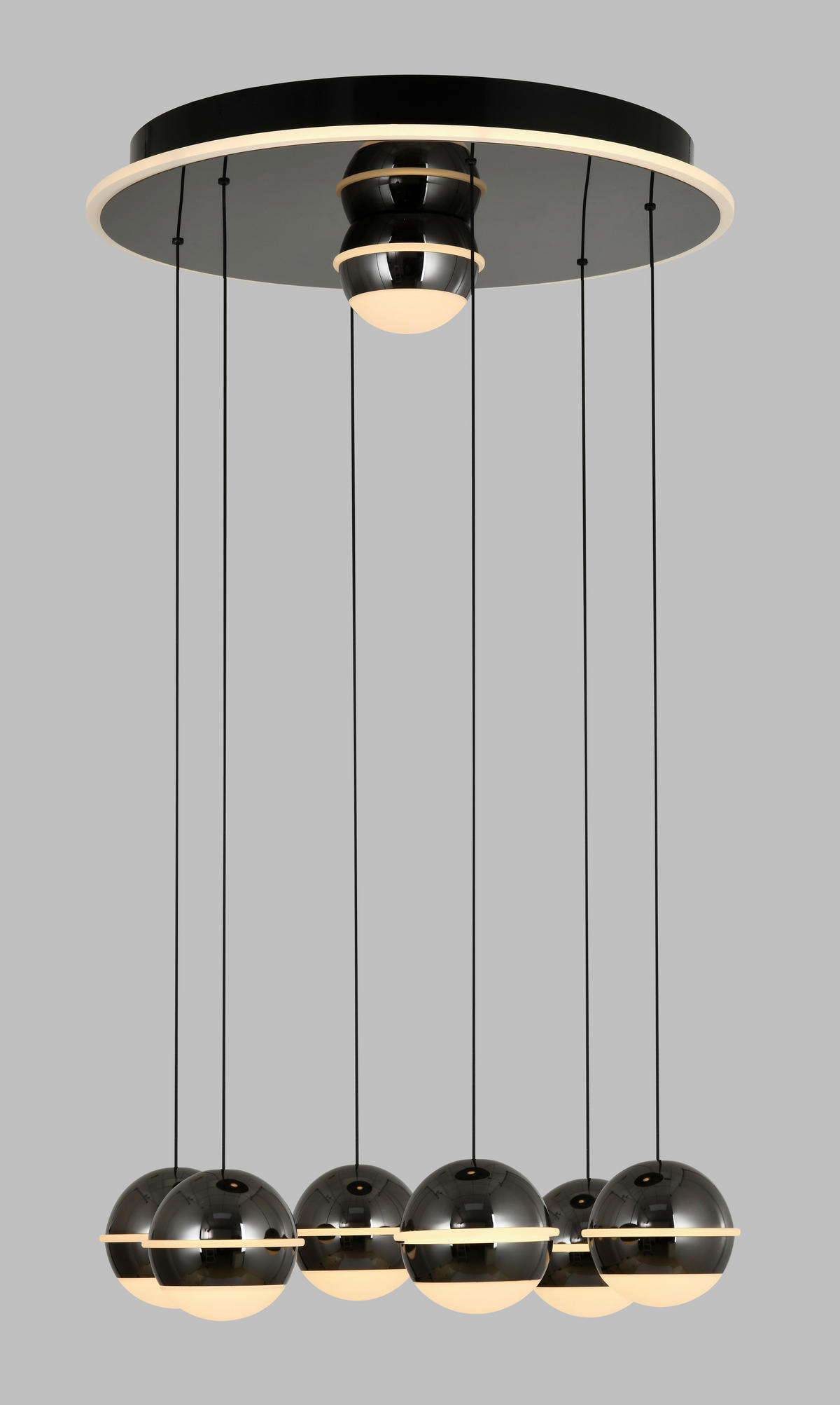 LED-HÄNGELEUCHTE Biarritz 46/150/46 cm  - Schwarzchrom, Design, Kunststoff/Metall (46/150/46cm)