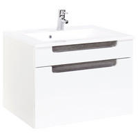 Bază Cu Lavoar  - argintiu/alb, Modern, piatră/material pe bază de lemn (80/54/47cm) - Held
