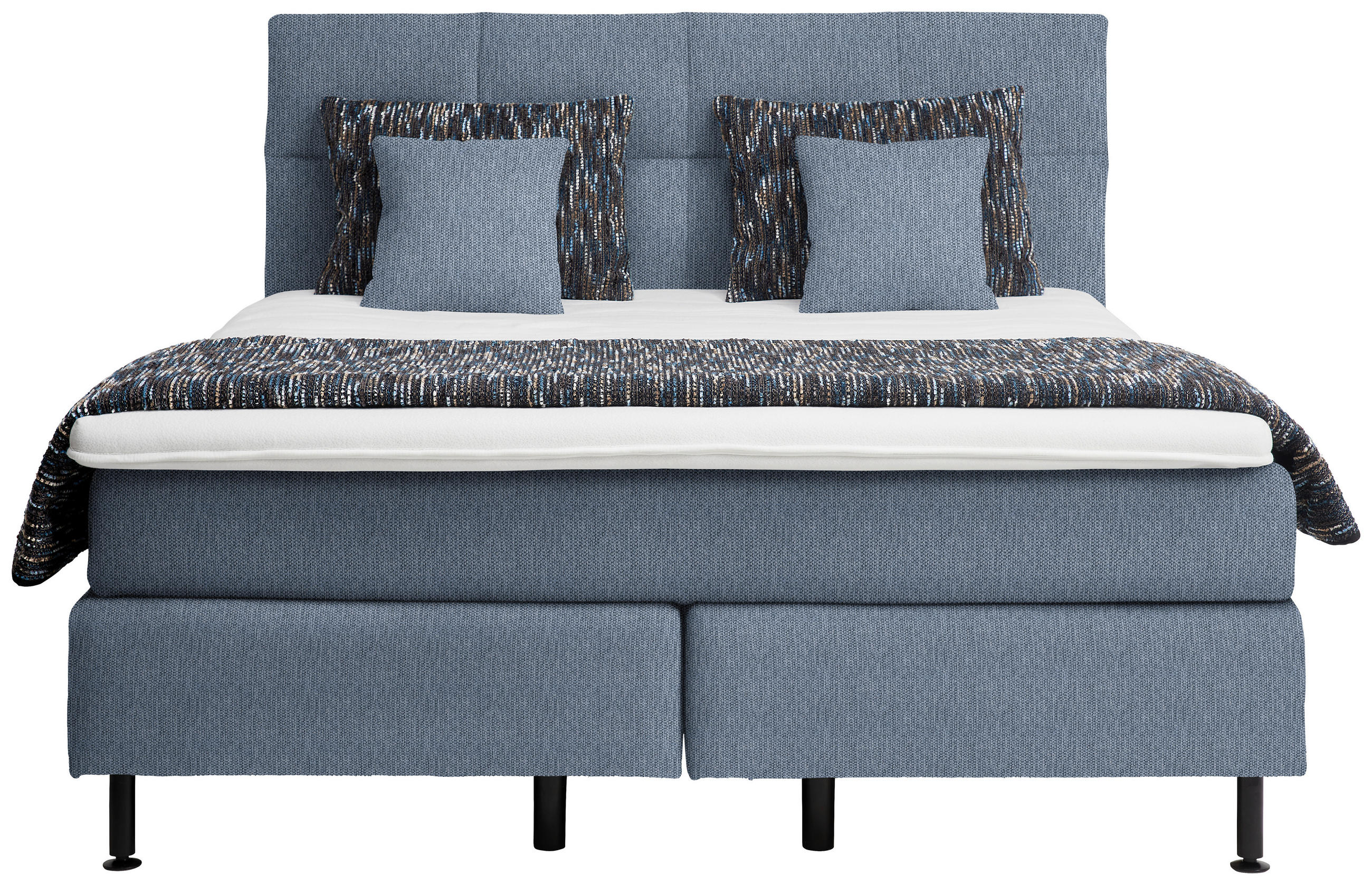 BOXSPRINGBETT 180/200 cm  in Blau  - Blau/Schwarz, Design, Kunststoff/Textil (180/200cm) - Beldomo - Sleep