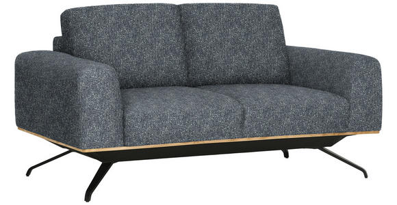 2-SITZER-SOFA in Struktur Dunkelgrau - Dunkelgrau/Schwarz, Design, Holz/Textil (166/85-104/95cm) - Novel