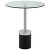 BEISTELLTISCH in Metall, Glas, Stein 46/46/53 cm  - Silberfarben/Schwarz, Design, Glas/Stein (46/46/53cm) - Kayoom