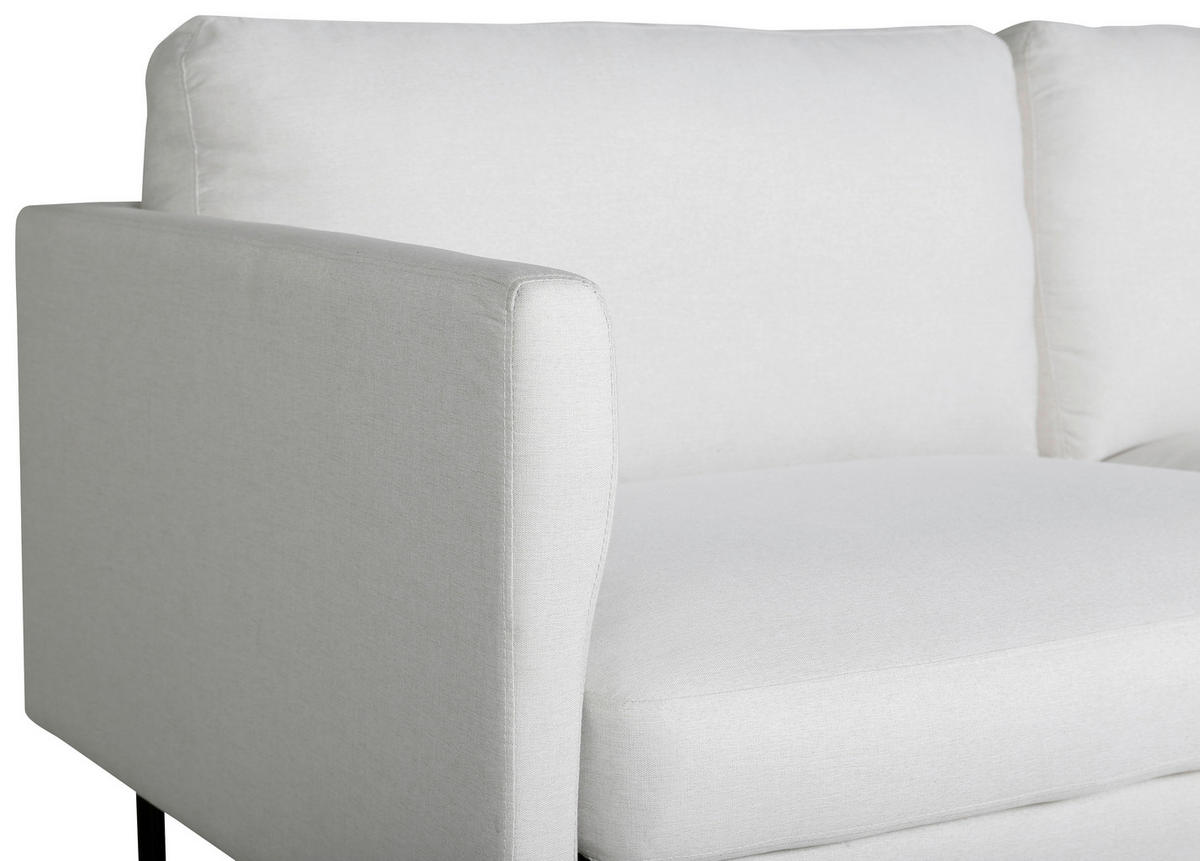 2-SITS SOFFA i metall, textil cremefärgad, svart  - svart/cremefärgad, Design, metall/textil (180/78/80cm) - Livetastic
