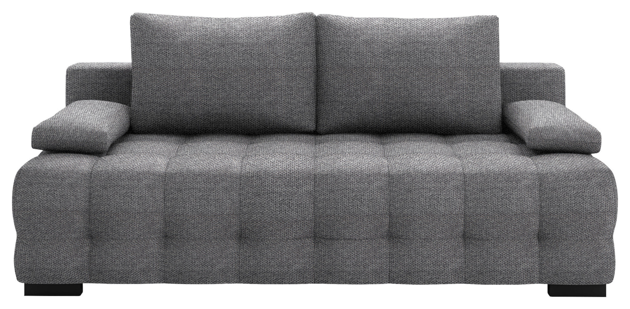SCHLAFSOFA Jensen  mit Stoffauswahl, Schlafen auf Sitzhöhe, Rücken echt Struktur Dunkelgrau  - Dunkelgrau/Schwarz, KONVENTIONELL, Kunststoff/Textil (209/96/100cm) - Stylife