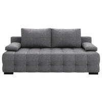 SCHLAFSOFA Jensen  mit Stoffauswahl, Schlafen auf Sitzhöhe, Rücken echt Struktur Dunkelgrau  - Dunkelgrau/Schwarz, KONVENTIONELL, Kunststoff/Textil (209/96/100cm) - Stylife