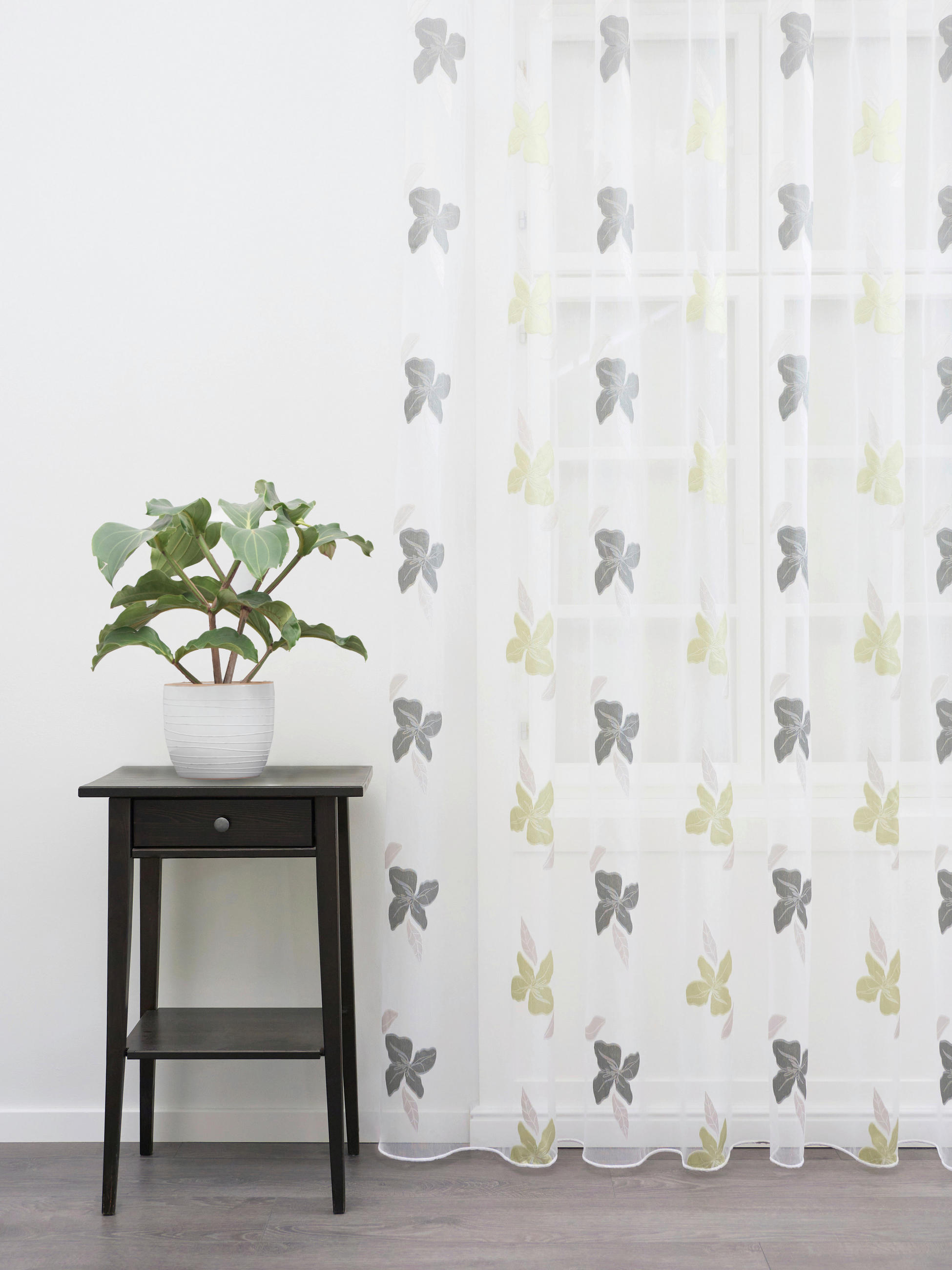 TKANINA ZA ZAVJESE zelena, bijela   - bijela/zelena, Basics, tekstil (300cm)