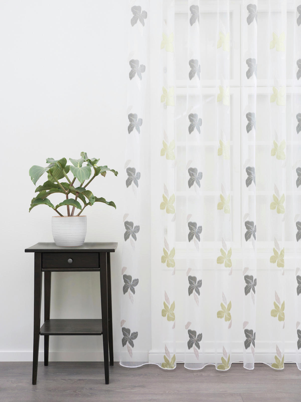 TKANINA ZA ZAVJESE zelena, bijela   - bijela/zelena, Basics, tekstil (300cm)