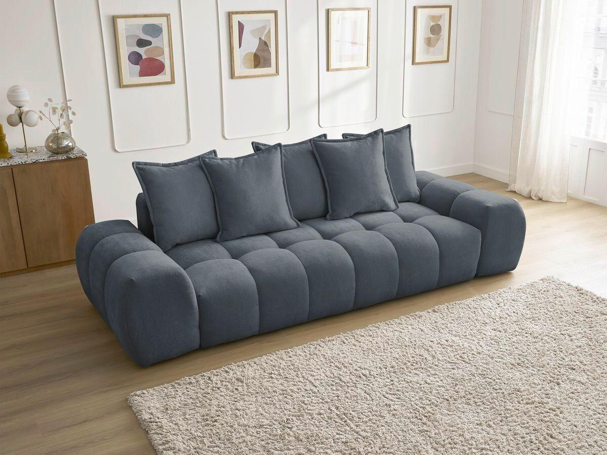 3-SITZER-SOFA EVEREST Struktur Dunkelblau  - Schwarz/Dunkelblau, MODERN, Kunststoff/Textil (278/90/115cm)