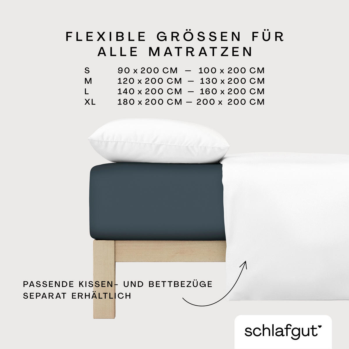 SPANNLEINTUCH 100/200 cm Frottee  - Dunkelgrau, Basics, Textil (100/200cm) - Schlafgut