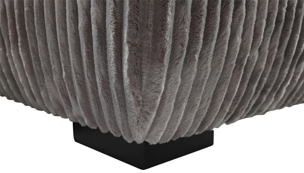 ECKSOFA in Cord Hellgrau  - Hellgrau/Schwarz, Modern, Holz/Textil (208/322cm) - MID.YOU