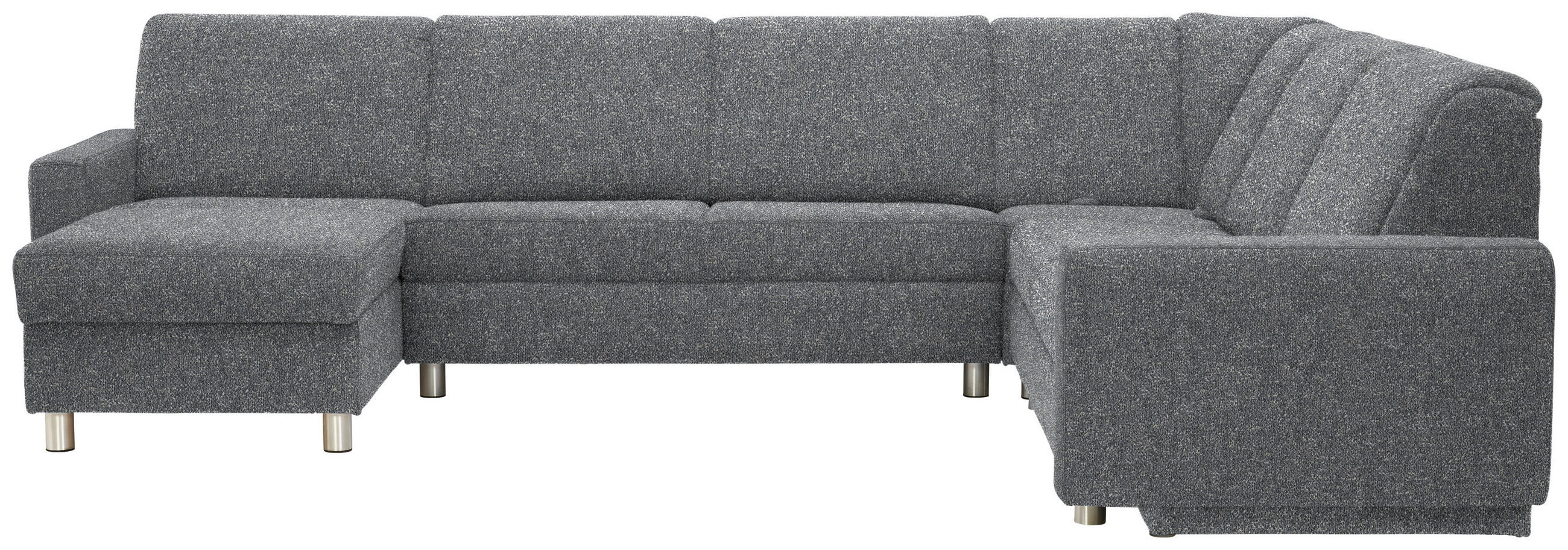 WOHNLANDSCHAFT  in Mikrovelours Grau  - Alufarben/Grau, KONVENTIONELL, Kunststoff/Textil (158/322/236cm) - Sedda