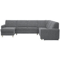 WOHNLANDSCHAFT  in Mikrovelours Grau  - Alufarben/Grau, KONVENTIONELL, Kunststoff/Textil (158/322/236cm) - Sedda