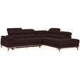 ECKSOFA in Webstoff Braun  - Schwarz/Braun, Natur, Holz/Textil (282/226cm) - Novel