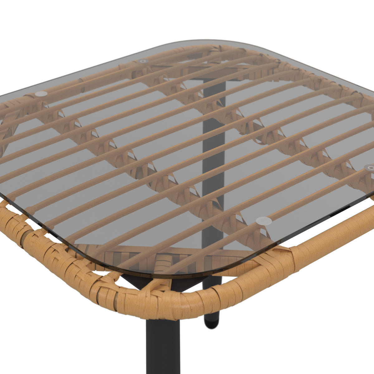 LOUNGEGARNITUR 4-teilig   187/67/187 cm Eisen  - Beige/Naturfarben, MODERN, Glas/Kunststoff (187/67/187cm) - Ambia Garden