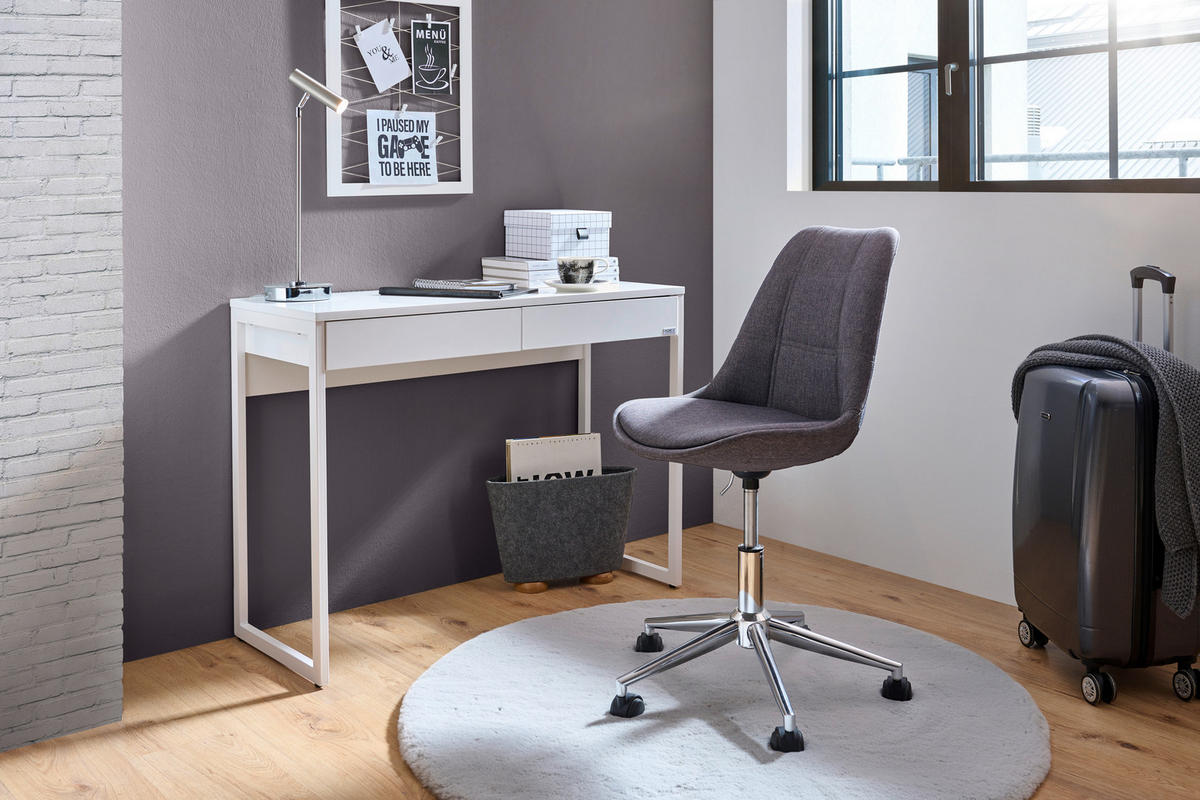 SCHREIBTISCH 102/40/76 cm  in Weiß  - Weiß, Design, Holzwerkstoff/Metall (102/40/76cm) - Hom`in