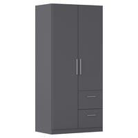 DREHTÜRENSCHRANK 91/197/54 cm,  in Grau, 2 Tür(en)  - Alufarben/Grau, KONVENTIONELL, Holzwerkstoff/Kunststoff (91/197/54cm) - home24