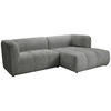 ECKSOFA Grau Chenille  - Schwarz/Grau, KONVENTIONELL, Kunststoff/Textil (255/164cm) - Ambia Home