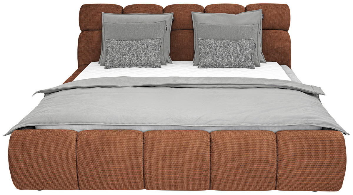 POLSTERBETT 180/200 cm  in Terracotta  - Terracotta/Schwarz, Design, Kunststoff/Textil (180/200cm) - Esposa