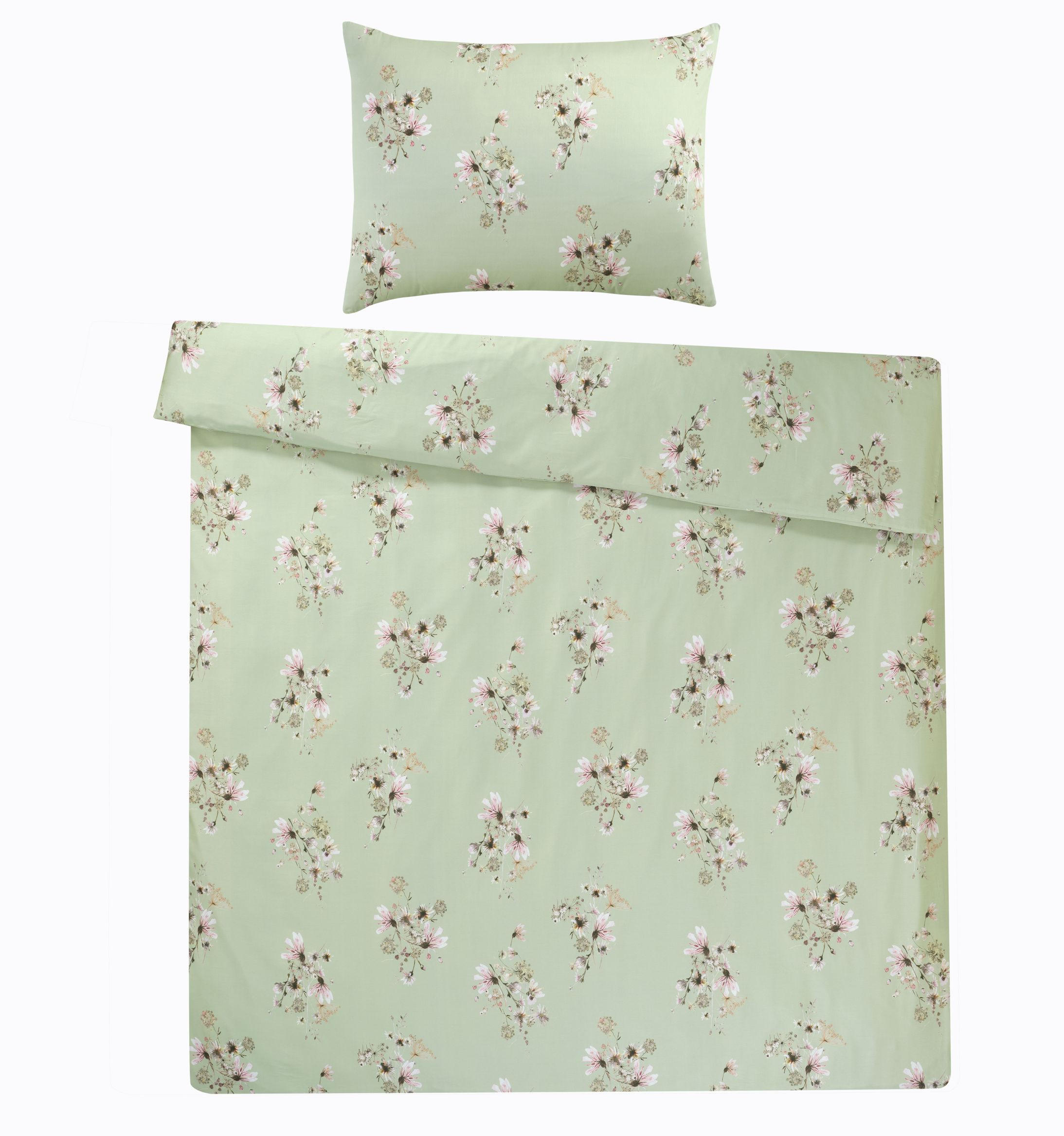 BETTWÄSCHESET Satin 160/210 cm  50 cm/70 cm  - Mintgrün, Basics, Textil (160/210cm) - Ambiente