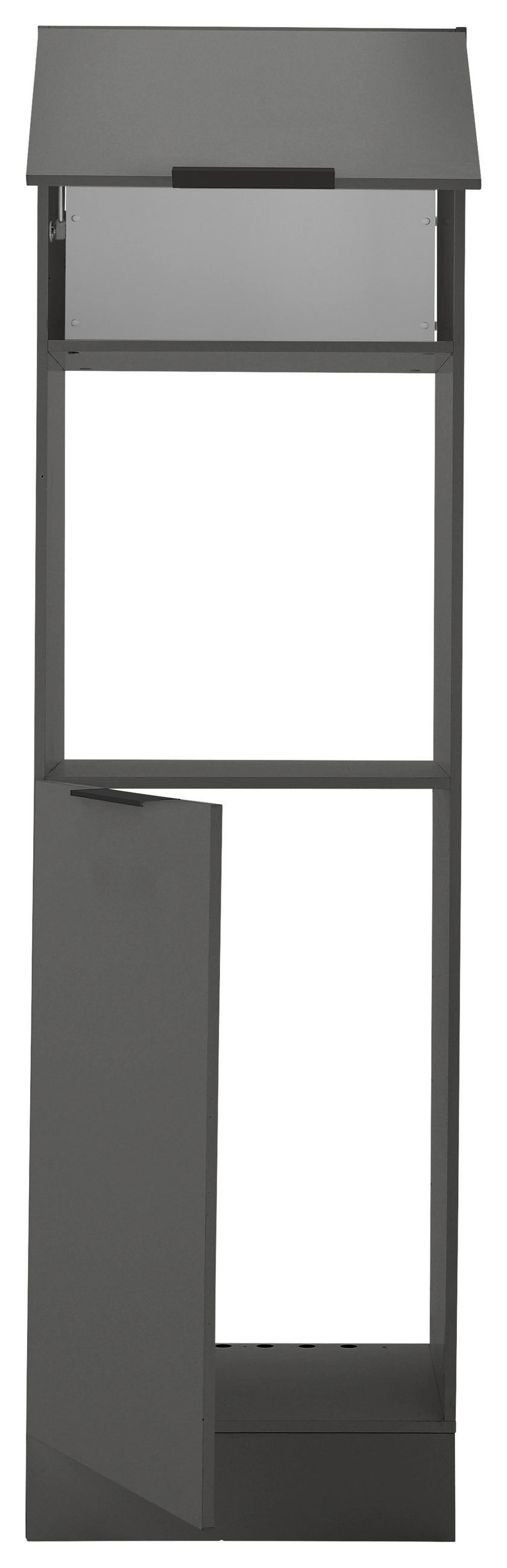 GERÄTEUMBAUSCHRANK 60/211/57 cm  in Graphitfarben  - Schwarz/Graphitfarben, Basics, Holzwerkstoff/Metall (60/211/57cm) - Carryhome