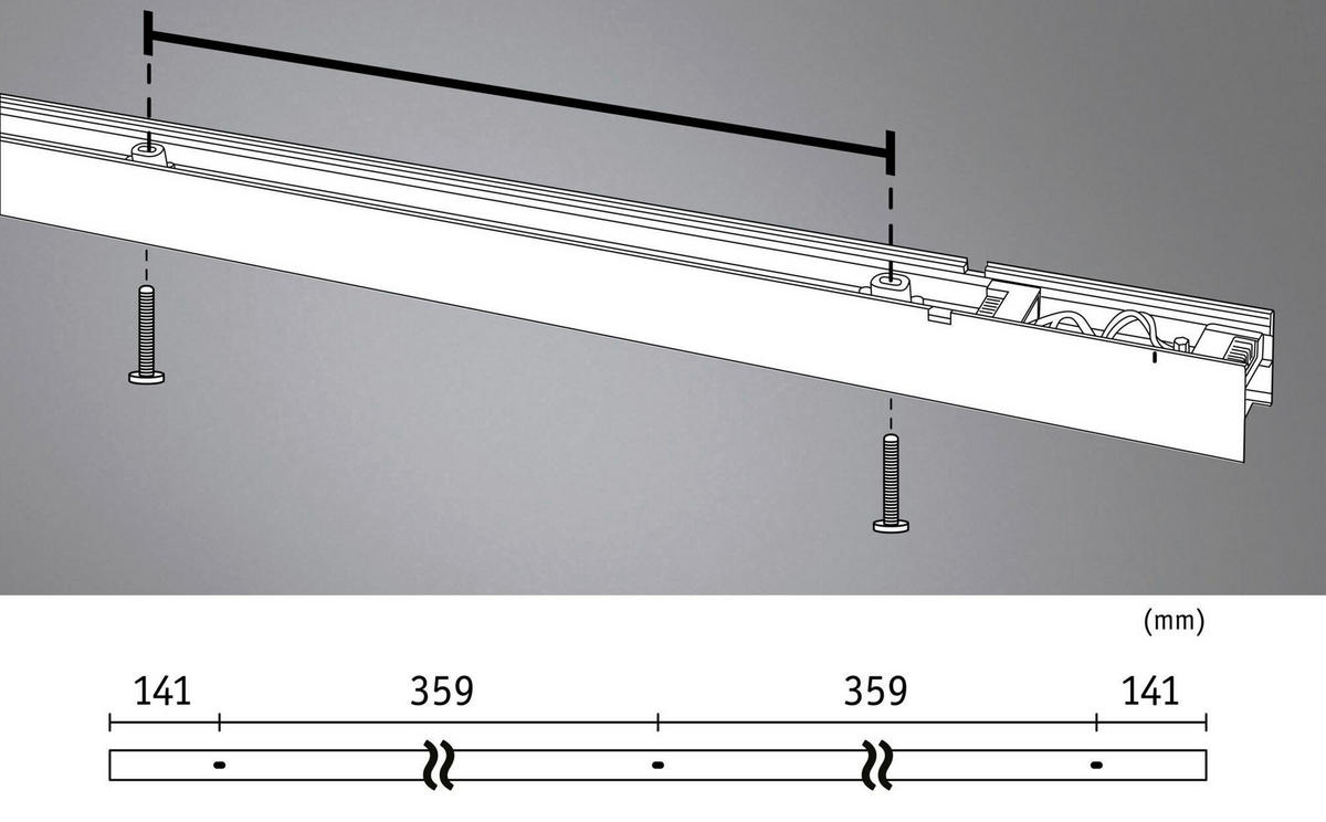 SCHIENENSYSTEM-EINSPEISER - Chromfarben, Basics, Kunststoff/Metall (100/4/4cm) - Paulmann