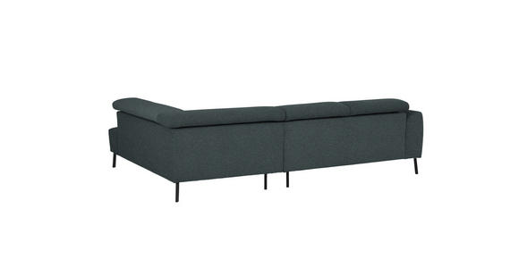 ECKSOFA in Struktur Dunkelgrau 280/205 cm - Dunkelgrau/Schwarz, Design, Textil/Metall (280/205cm) - Xora