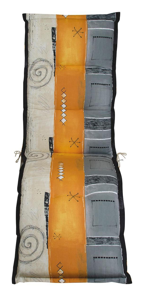 RELAXSESSELAUFLAGE Streifen  - Naturfarben/Orange, LIFESTYLE, Textil (50/8/170cm)