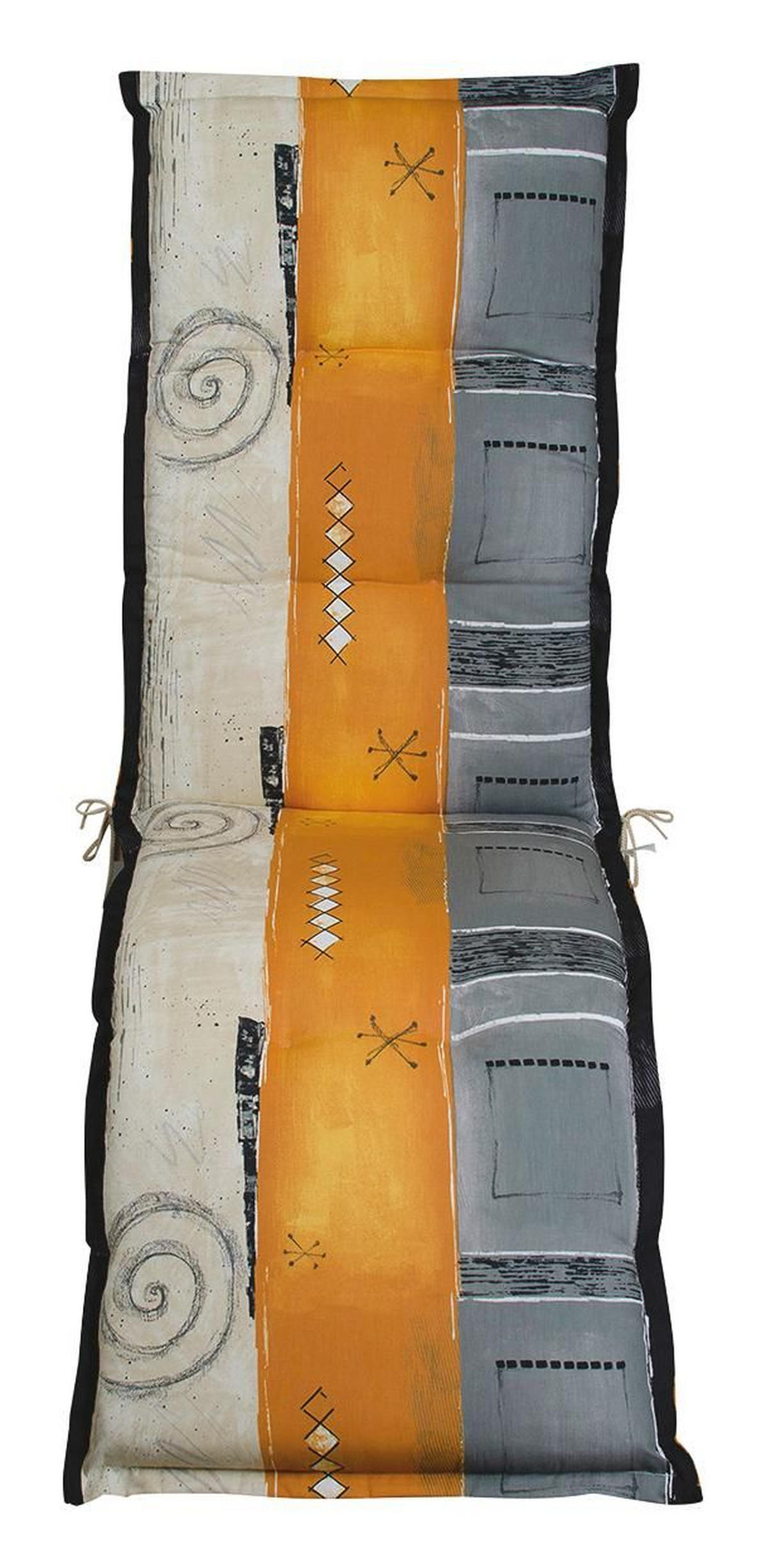 RELAXSESSELAUFLAGE Streifen  - Naturfarben/Orange, LIFESTYLE, Textil (50/8/170cm)
