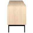 LOWBOARD  in 200/58/40 cm  - Eichefarben/Schwarz, KONVENTIONELL, Glas/Holzwerkstoff (200/58/40cm) - Xora
